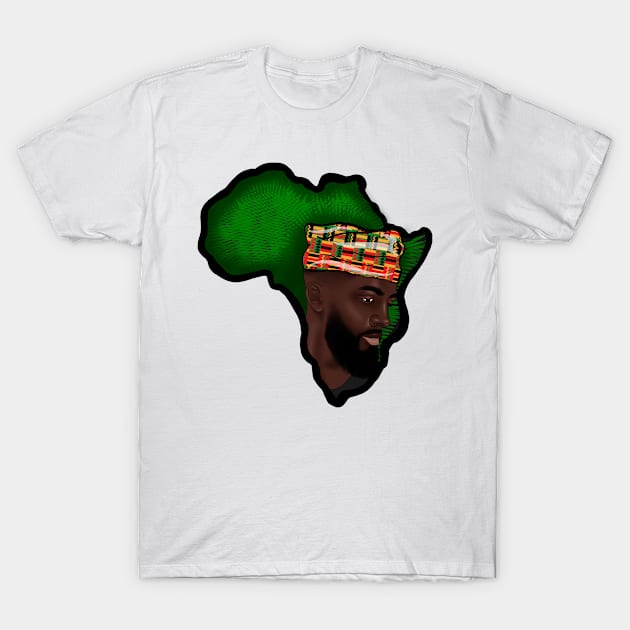 Africa Map African Man Melanin Excellence. T-Shirt by Precious7